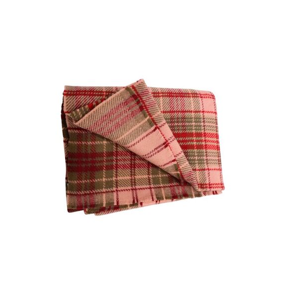 Acne Studios Cassiar Checked Logo Scarf in Red Wool - Picture 2 of 4